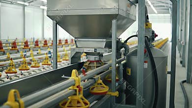 Automated Poultry Feed Intake System Inside Broiler Farming Facility