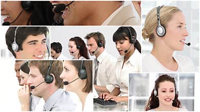 Business footage collage