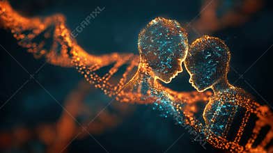 microchimerism visual concept in abstract biological design