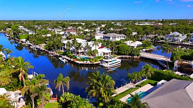 Aerial stock video luxury homes in Delray Beach Florida 2025