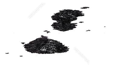 Ink blot dripping, isolated on white