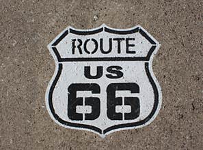 Route 66 painted signage