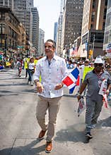 August 10, 2025: Dominican Heritage Parade on 6th Ave in Manhattan. Andrew Cuomo on the parade