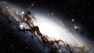 Majestic Spiral Galaxy Unveiled: A Cosmic Dance of Stars and Nebulae in Deep Space