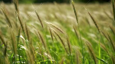 Swaying Grass Field: Serene Nature, Peaceful Movement, Cinematic Beauty