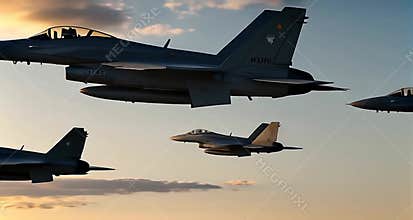 Sleek Fighter Jets in Formation Against a Clear Sky