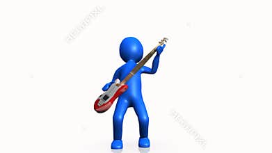 3d man playing guitar