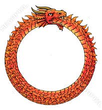 Ouroboros Circle Dragon Eating Circular Tail