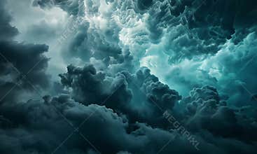 A breathtaking spectacle unfolds as dark storm clouds gather and crackle with lightning