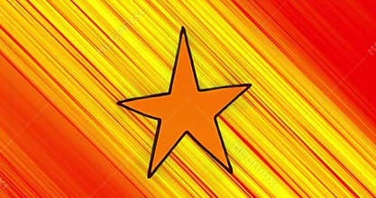 On start star spinning clockwise while streaks sliding shifting colors creating motion