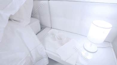 Home with white bedroom decor