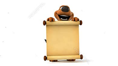 Dog Holding Large Empty Scroll – AI-generated video