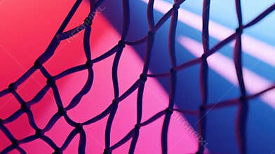 Close-up of volleyball net with colorful abstract background