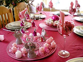 Christmas dinner table