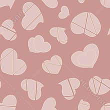 a pattern in the form of pastel hearts without a background