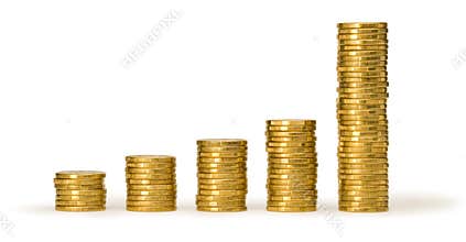 Stacks of Gold Money Coins