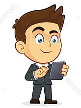 Businessman Holding Tablet PC