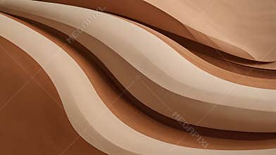 Abstract Brown Fabric Folds, Close-up Textile Texture