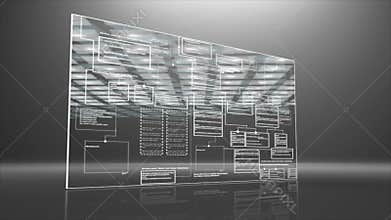 Computer code programm digital background crash slow motion
