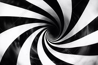 Swirling black and white checkered tunnel creates a mesmerizing optical illusion experience