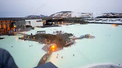 Sunset Blue lagoon in iceland