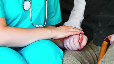 Senior man and nurse