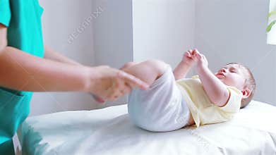 Physiotherapy for babies at legs