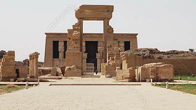 Dendera temple or Temple of Hathor. Egypt. Dendera, Denderah, is a small town in Egypt. Dendera Temple complex, one of