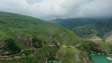 Lake Gizhgit in the Caucasus Mountains