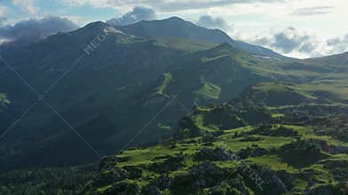 Slopes of summer Caucasus mountains