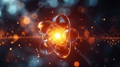 Quantum phenomena visualized with superposition and entanglement in digital art. Generative AI