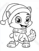 Christmas seal animal coloring page, printable on standard 8.5x11 inch paper at 300 DPI resolution for high quality