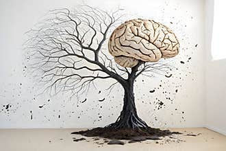 Brain Tree Growth Concept Cognitive Development Metaphor
