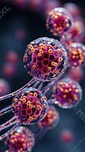 Intricate molecular structures with vibrant colors
