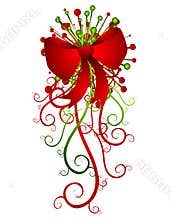 Big Red Christmas Bow and Ribbons