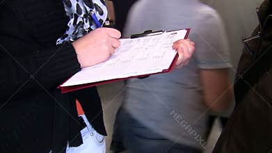 Marketing research in a crowded place.