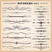 Calligraphic Design Elements, Dividers and Dashes