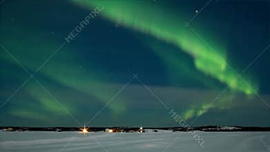 4k video of the spectacular Northern Lights (Aurora Borealis) in winter over Yellowknife, Canada