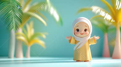 A cartoon girl wearing a yellow dress