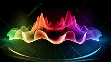 Vibrant Digital Waveform Visualization ai generative