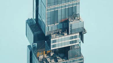 Aerial View of Modern Skyscraper Architecture ai generative