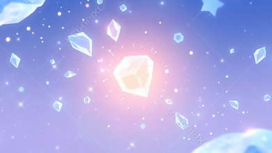Crystal Aurora: Gemstone Fragments Dancing in a Pastel Cosmos