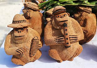 Local Souvenirs made from coconut in Punta Cana, Dominican Republic
