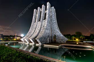 Kwame Nkrumah Memorial Park at night - Accra, Ghana