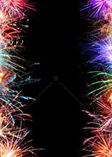 Vertical Fireworks Border