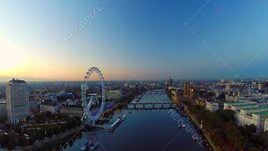 Aerial panorama of central London