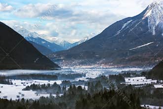Wintery valley in Tirol, Austrian Alps