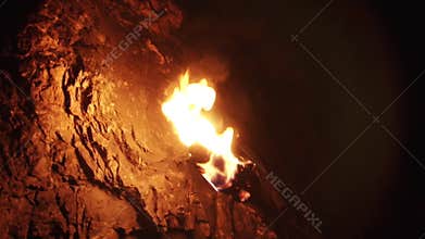 Primitive Torch in Cave