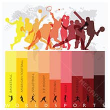 World Sport Isolate Action Icon Set