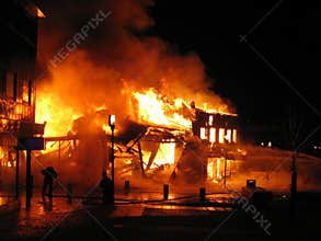 Burning building
